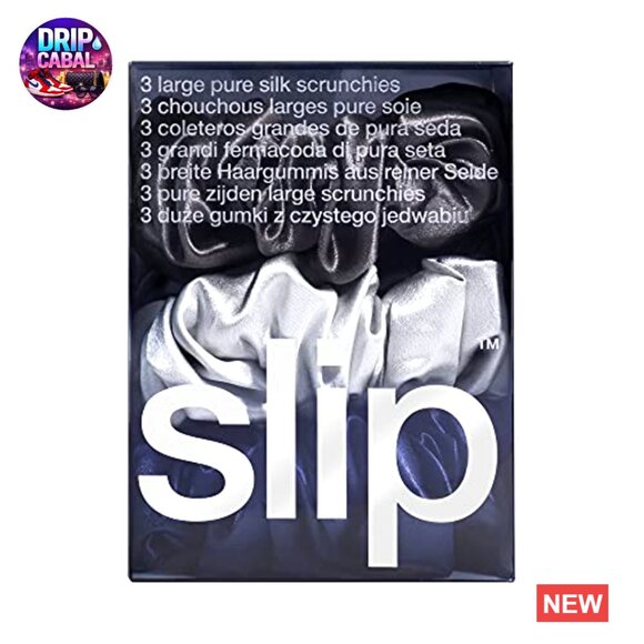 Pure Silk Large Scrunchies Set of 3 Ultra Soft Anti Crease Hair Friendly main image 4